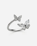 Sterling Silver Double Butterfly Ring