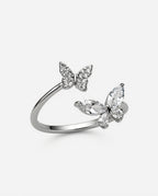 Sterling Silver Double Butterfly Ring