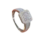 Square Pavé Ring — Cubic Zirconia Geometric Statement Band