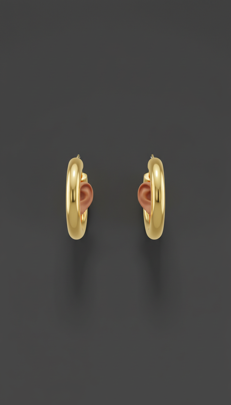 18k gold-plated bold hoop earrings