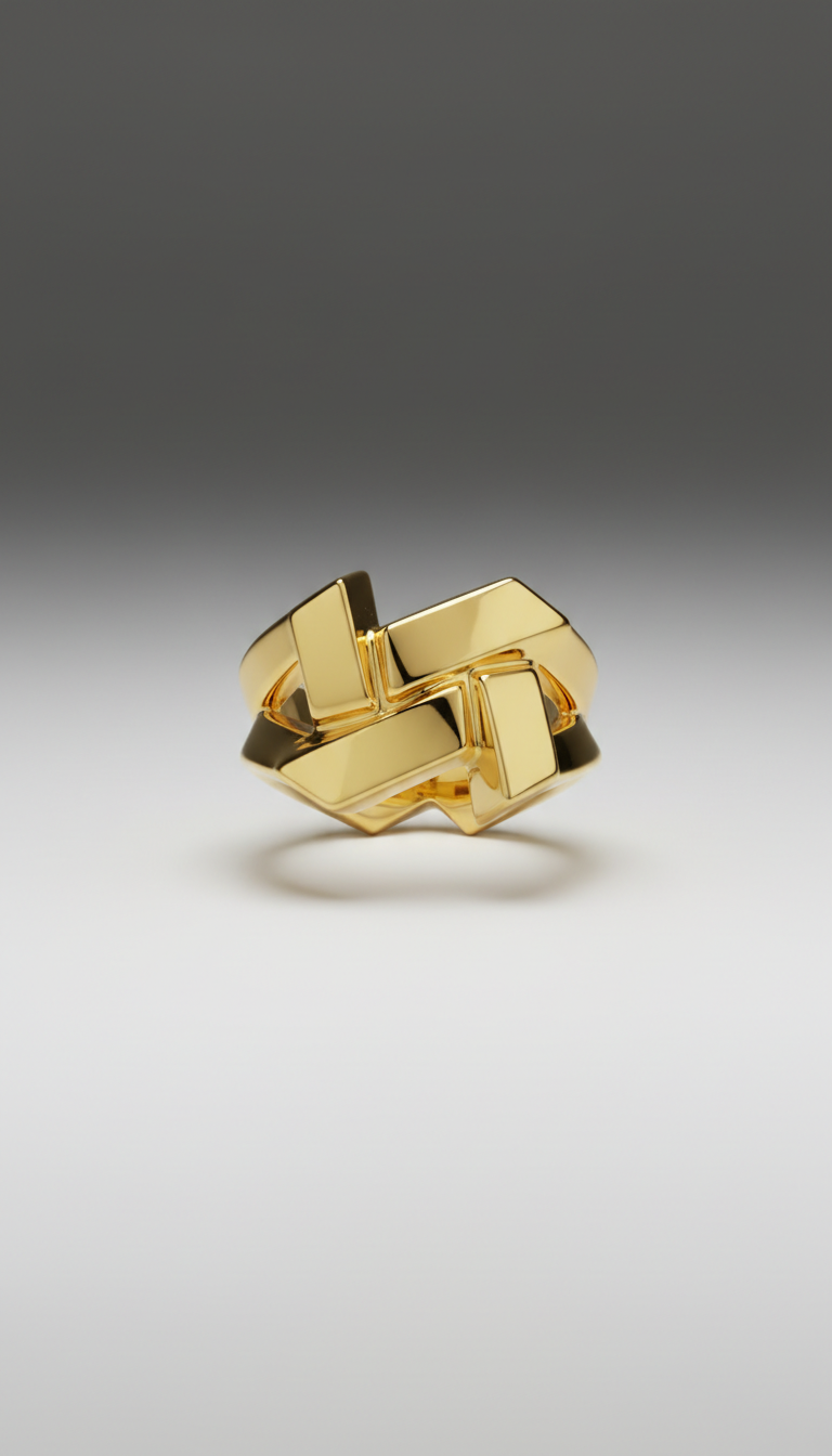18k gold-plated geometric ring