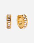 Opal Stud & Baguette Huggie Earrings