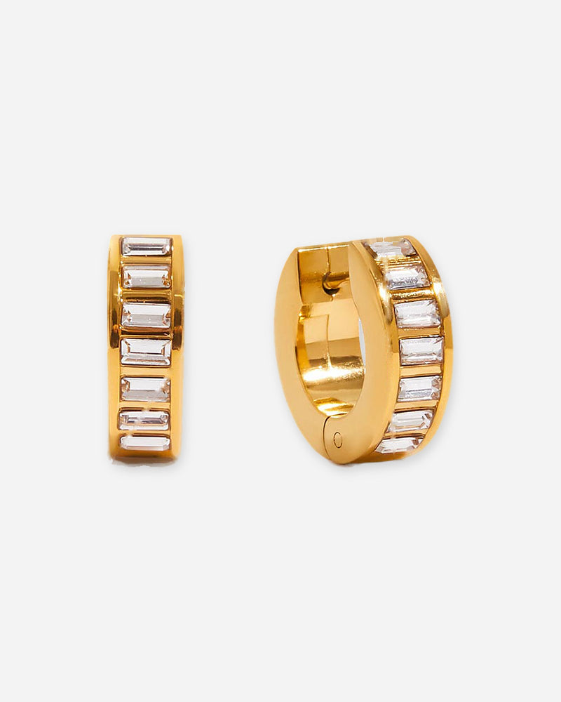 Opal Stud & Baguette Huggie Earrings
