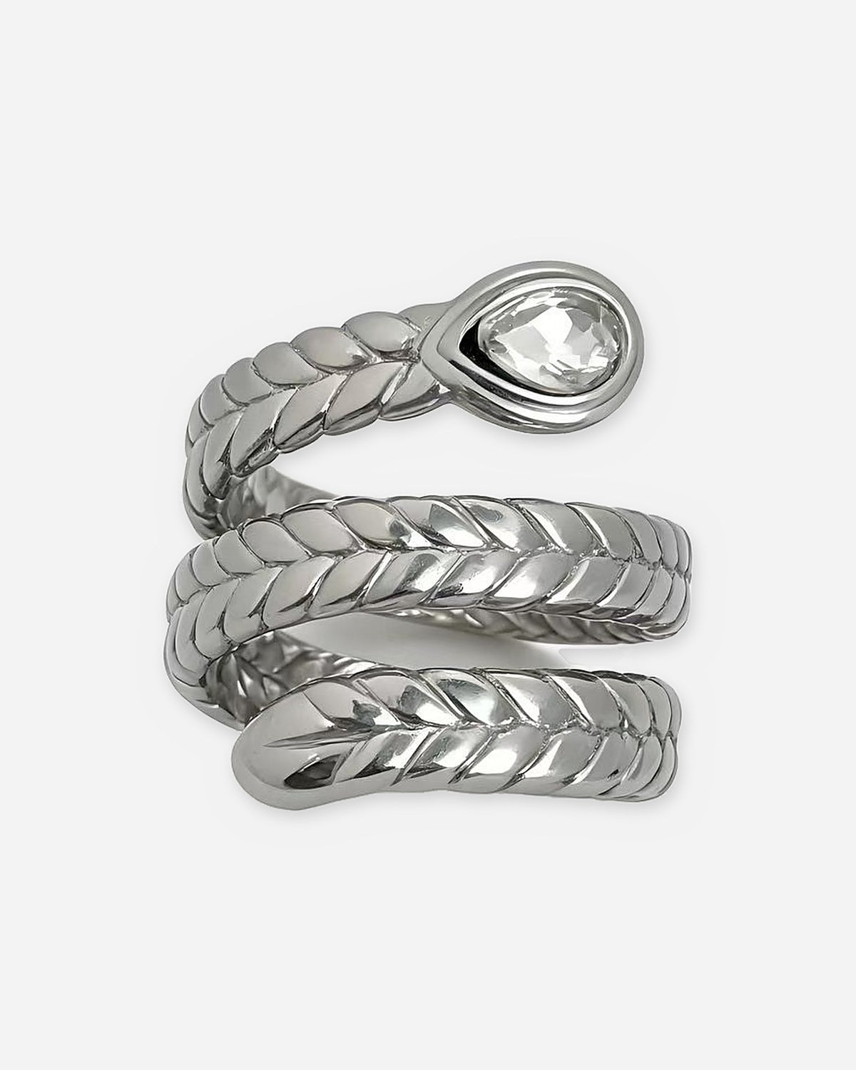 Spiral Wrap Teardrop Ring