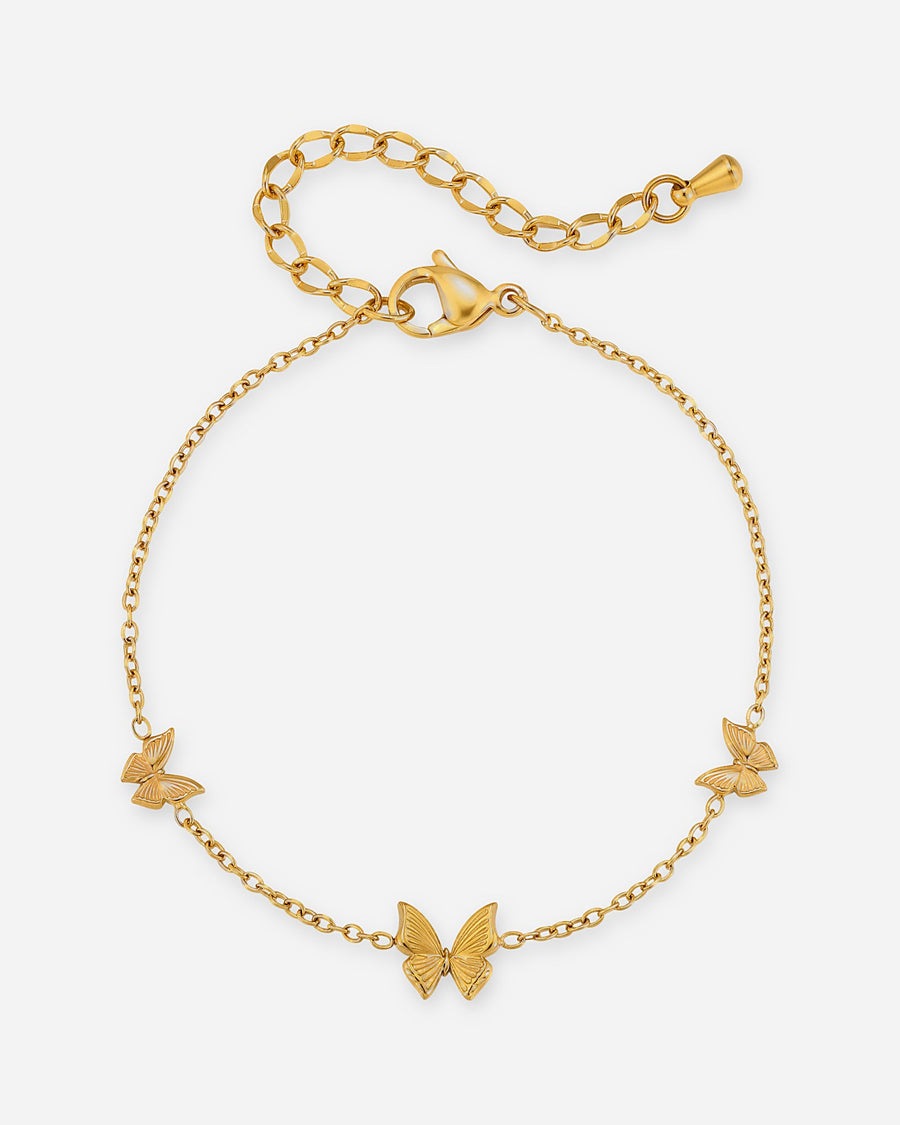 Gold Butterfly Charm Bracelet
