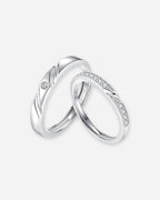 Sterling Silver Wave Couple Rings