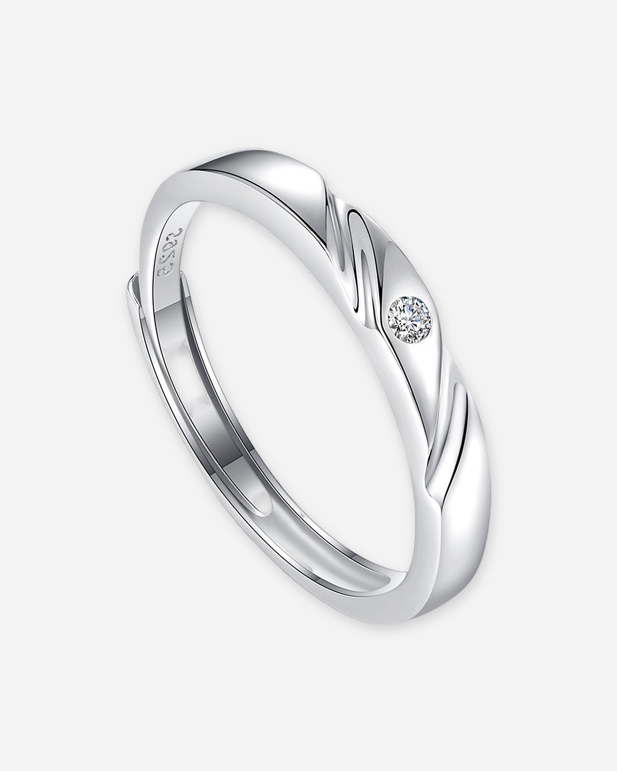Sterling Silver Wave Couple Rings