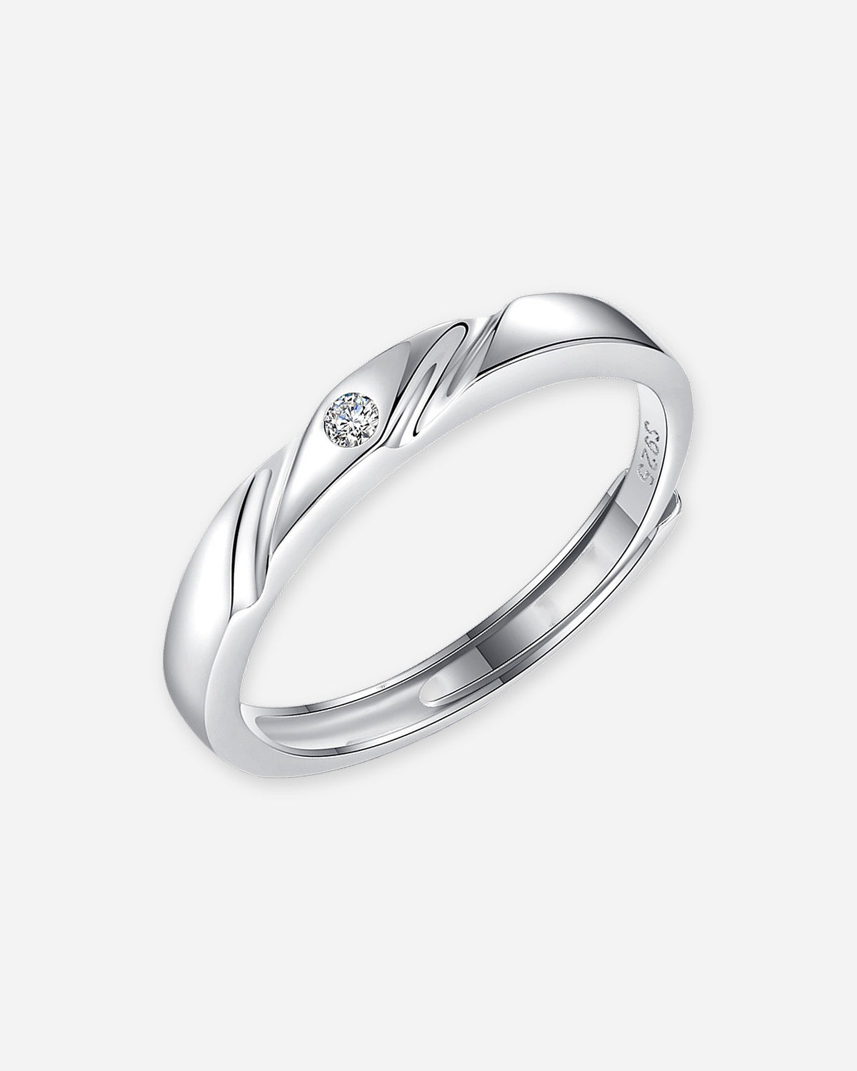 Sterling Silver Wave Couple Rings