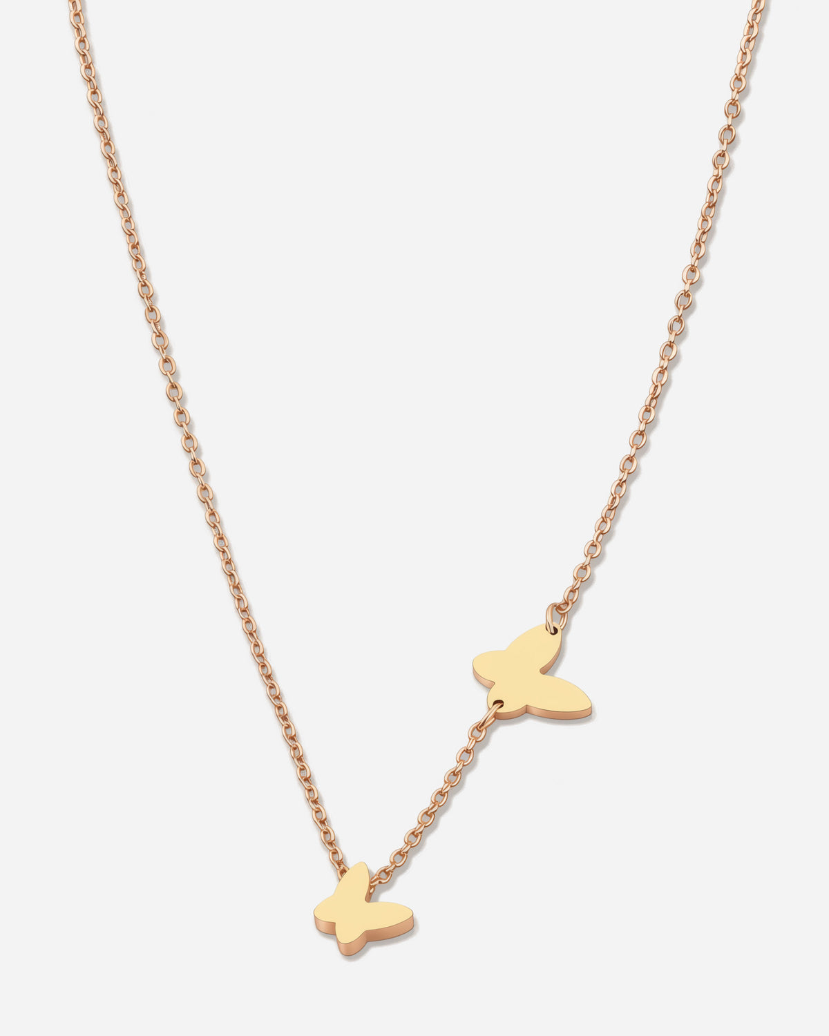 Double Butterfly Y Necklace