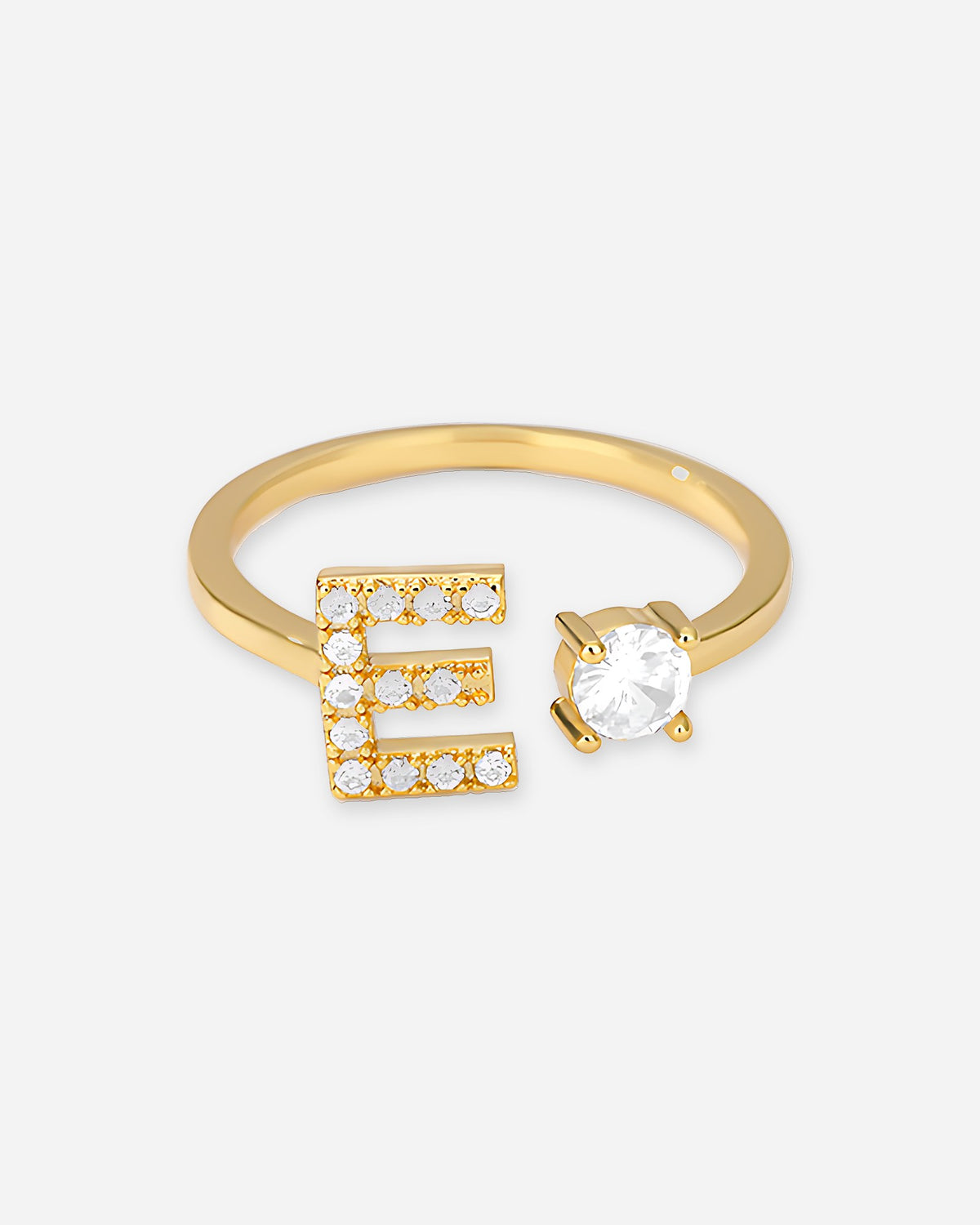 Gold Initial Letter Ring – Adjustable
