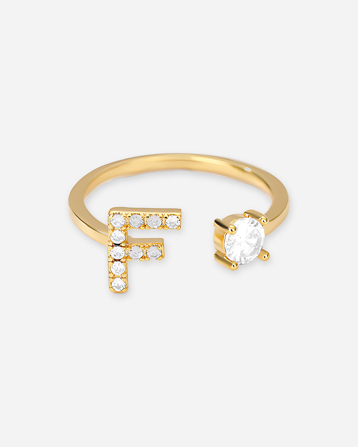 Gold Initial Letter Ring – Adjustable