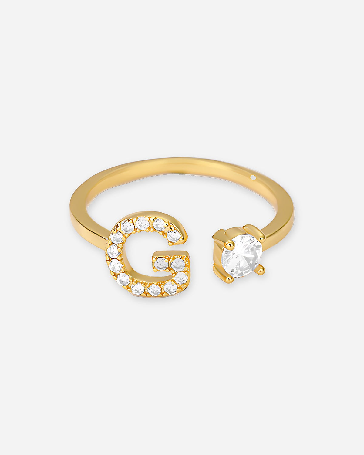 Gold Initial Letter Ring – Adjustable