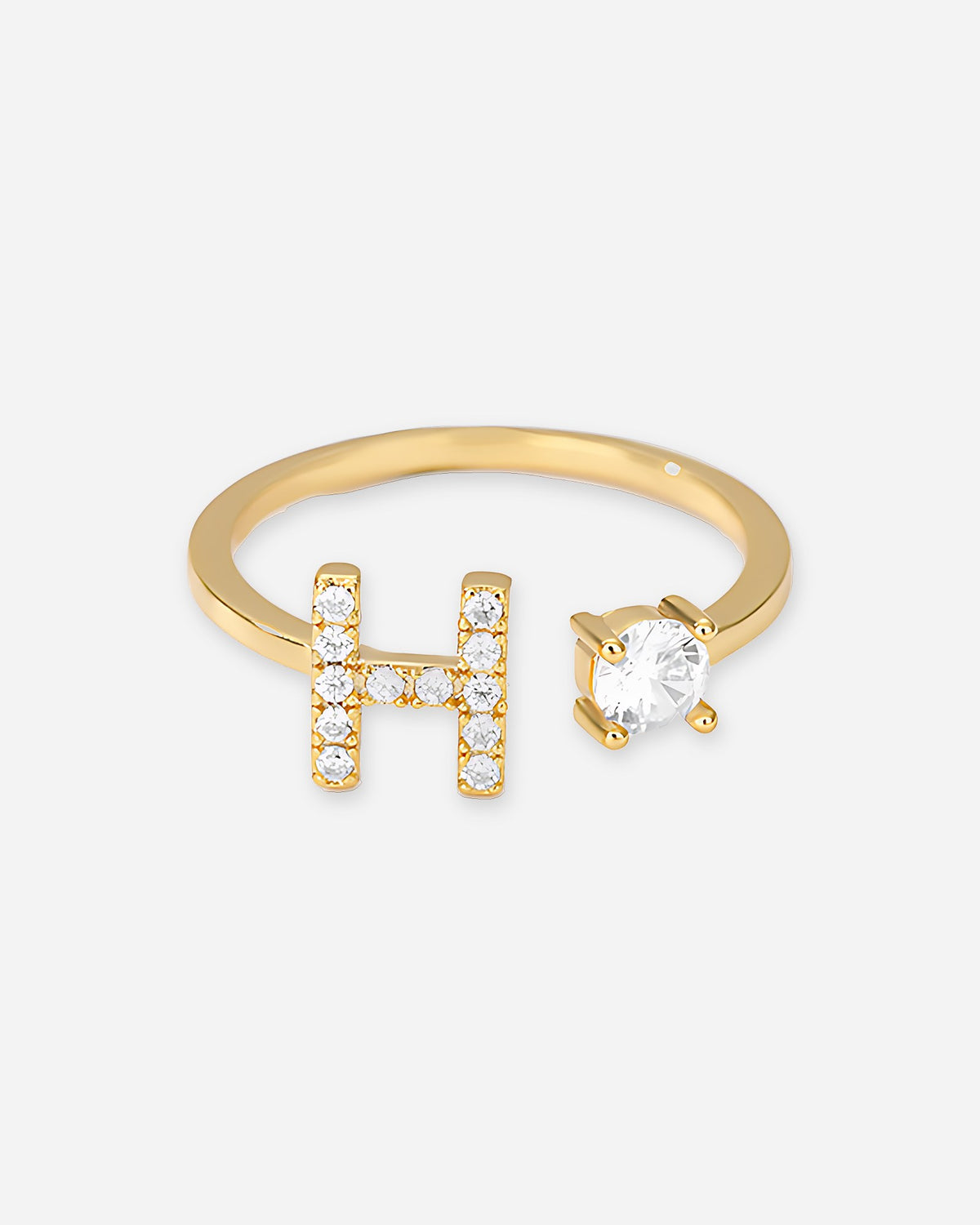 Gold Initial Letter Ring – Adjustable