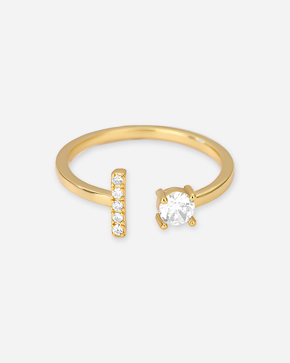Gold Initial Letter Ring – Adjustable