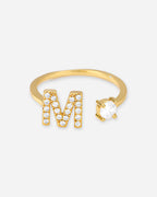 Gold Initial Letter Ring – Adjustable