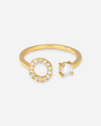 Gold Initial Letter Ring – Adjustable