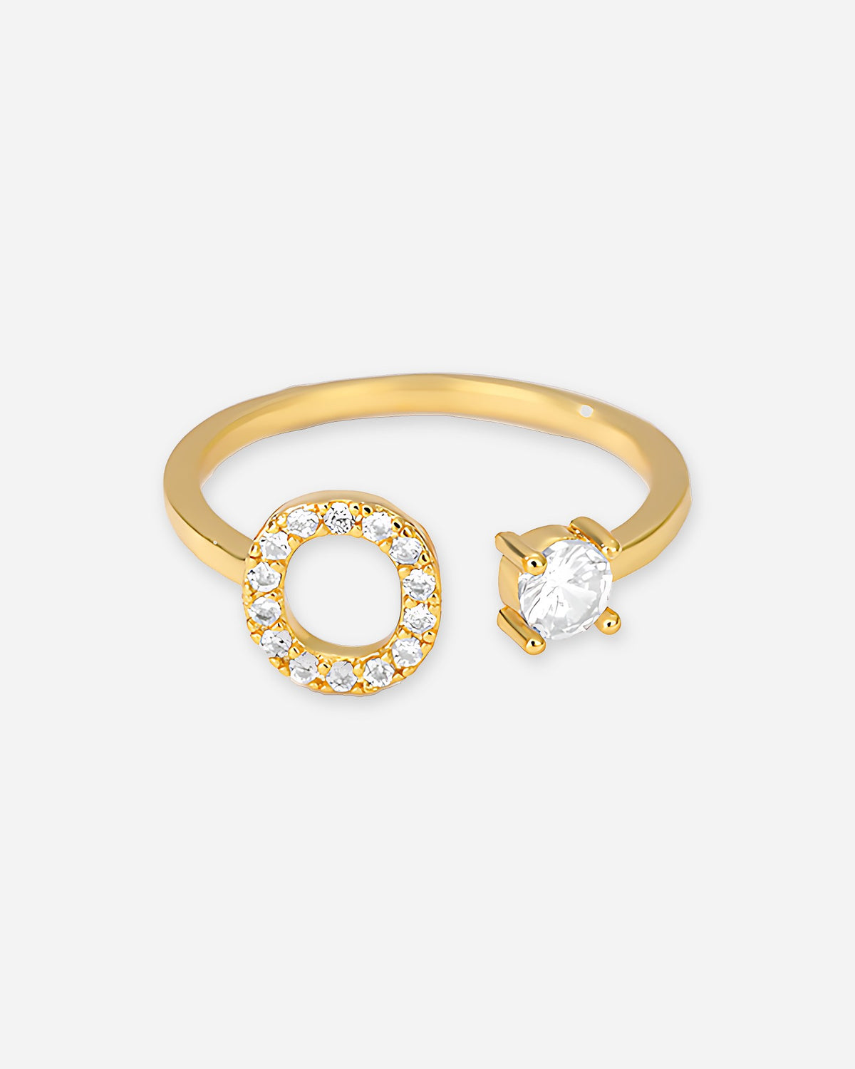 Gold Initial Letter Ring – Adjustable