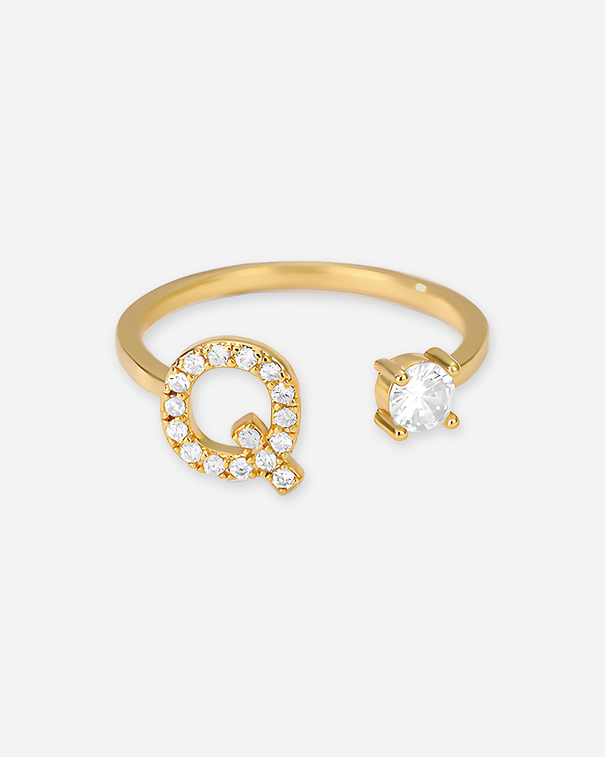 Gold Initial Letter Ring – Adjustable