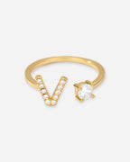 Gold Initial Letter Ring – Adjustable