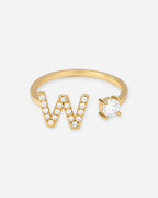 Gold Initial Letter Ring – Adjustable