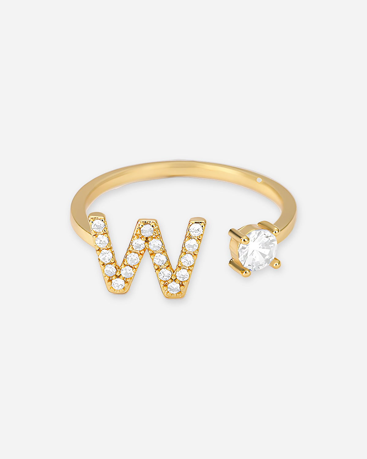 Gold Initial Letter Ring – Adjustable