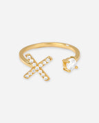 Gold Initial Letter Ring – Adjustable