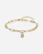 Gold Initial Paperclip Bracelet