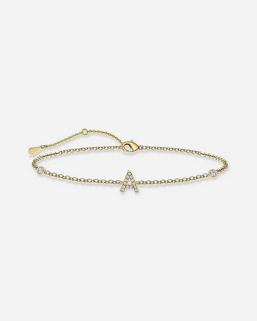 925 Sterling Silver Initial Bracelet