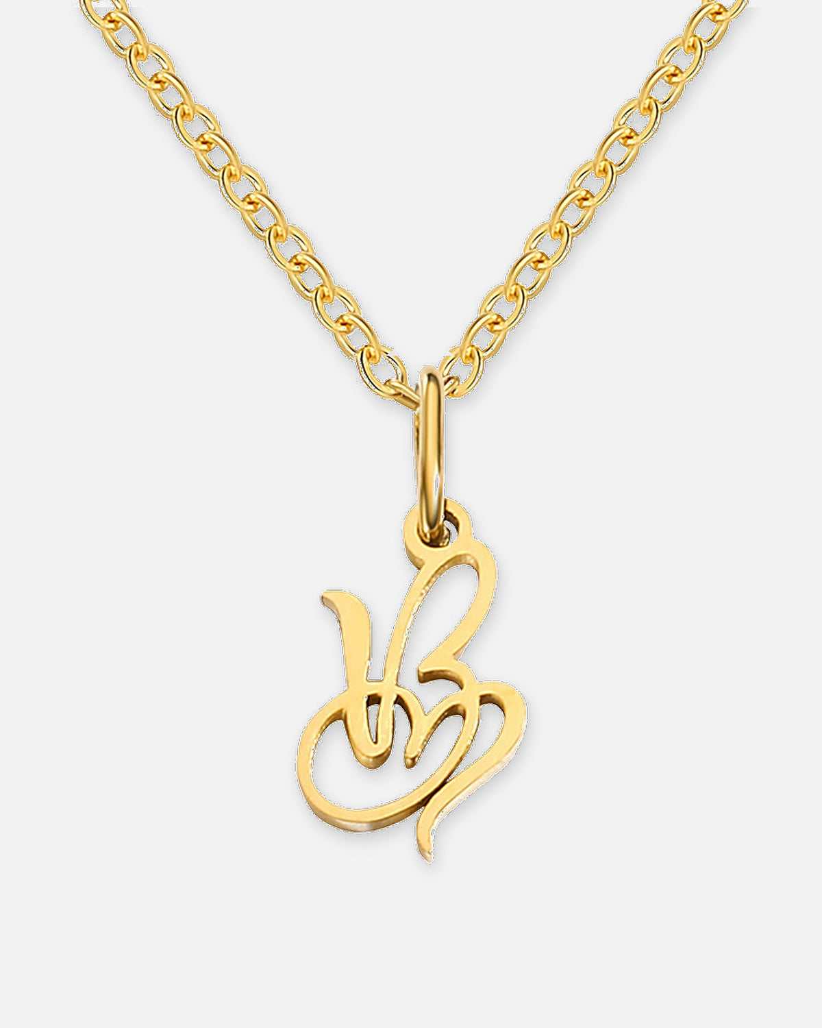 Heart Script Initial Necklace