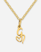Heart Script Initial Necklace