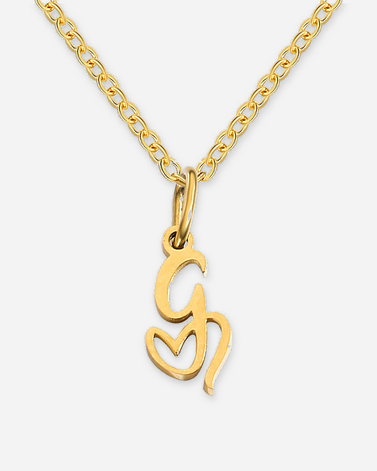 Heart Script Initial Necklace