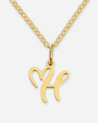 Heart Script Initial Necklace