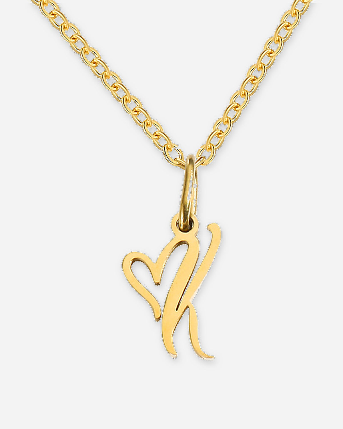 Heart Script Initial Necklace