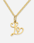 Heart Script Initial Necklace