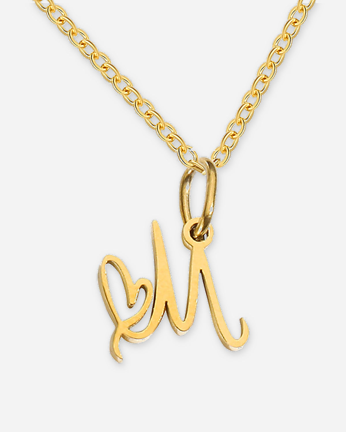 Heart Script Initial Necklace