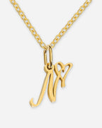 Heart Script Initial Necklace