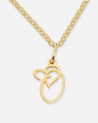 Heart Script Initial Necklace