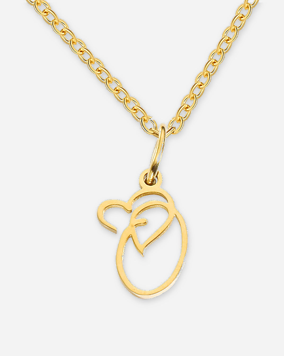 Heart Script Initial Necklace