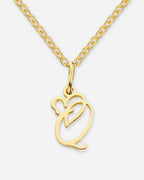 Heart Script Initial Necklace