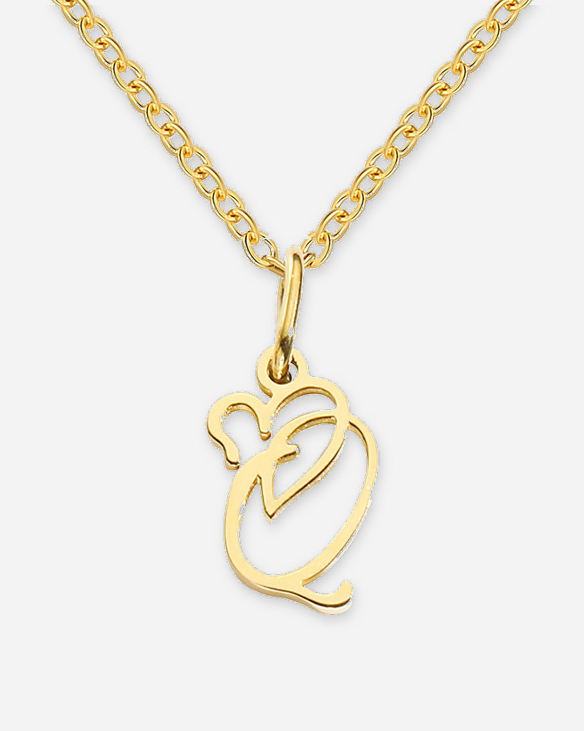 Heart Script Initial Necklace