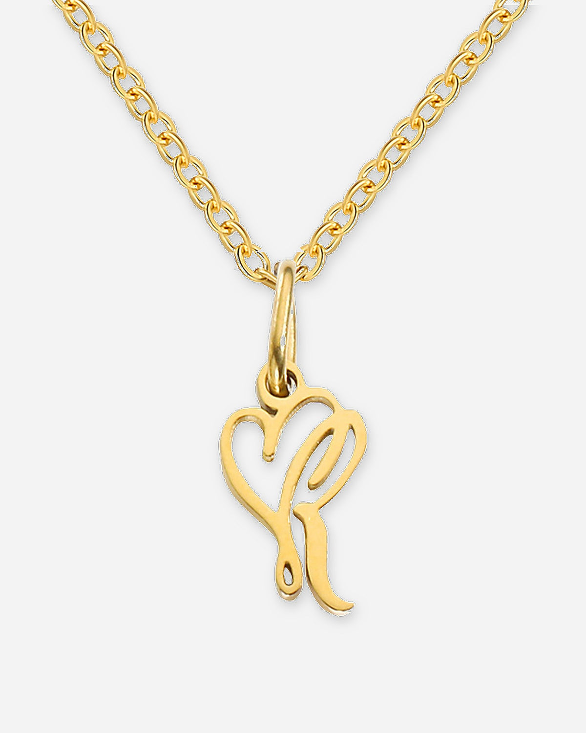 Heart Script Initial Necklace