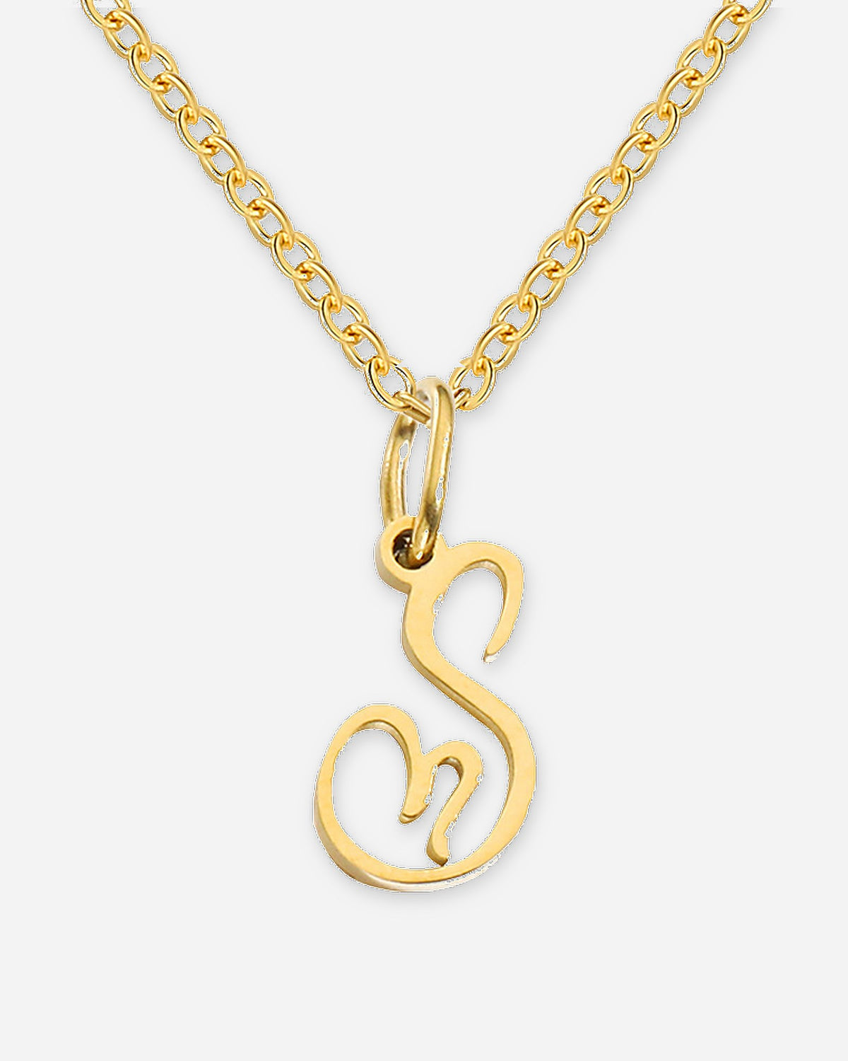Heart Script Initial Necklace