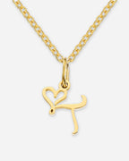 Heart Script Initial Necklace