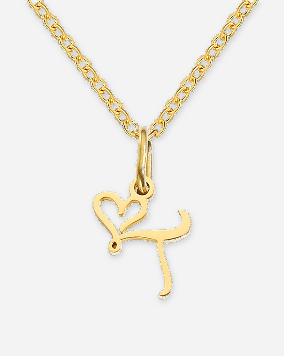 Heart Script Initial Necklace