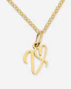 Heart Script Initial Necklace