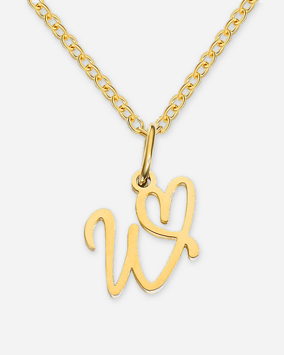 Heart Script Initial Necklace