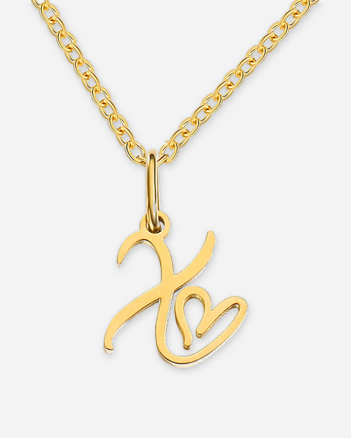 Heart Script Initial Necklace