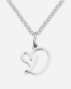 Heart Script Initial Necklace
