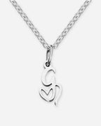 Heart Script Initial Necklace