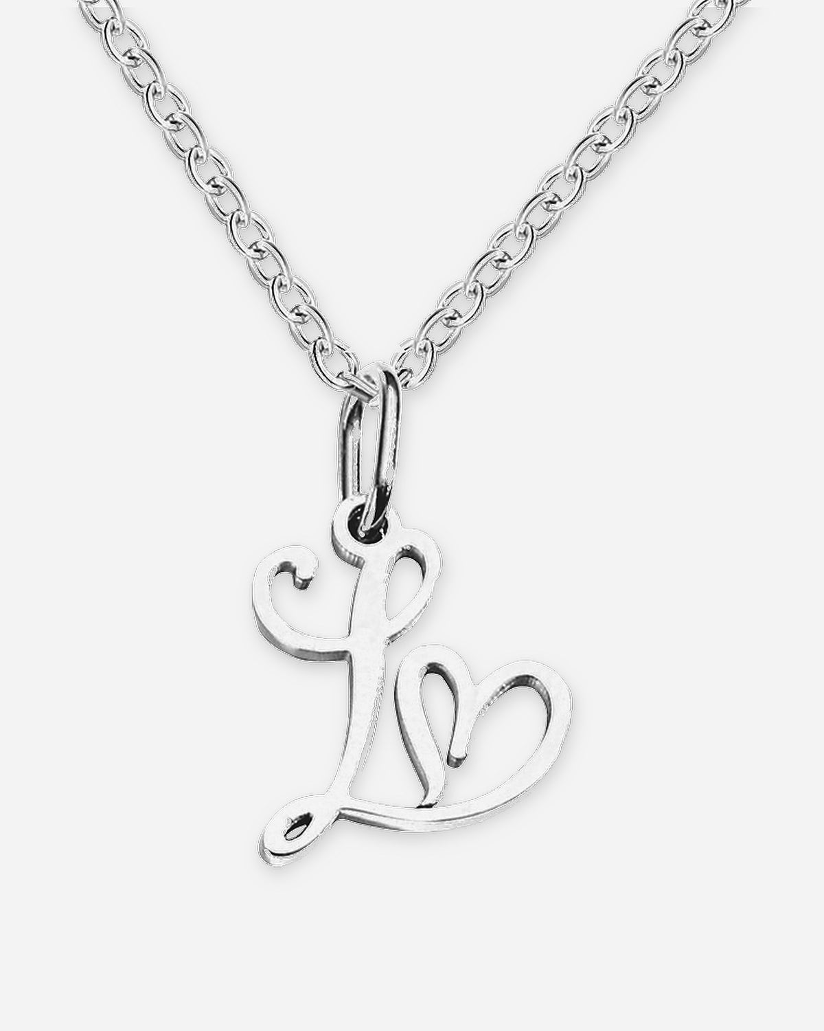 Heart Script Initial Necklace
